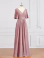 A-Line/Princess V-neck Chiffon Floor-Length Mother of the Bride Dresses