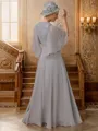 A-Line/Princess V-neck Floor-Length Chiffon Mother of the Bride Dresses With Applique