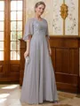 A-Line/Princess V-neck Floor-Length Chiffon Mother of the Bride Dresses With Applique