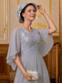 A-Line/Princess V-neck Floor-Length Chiffon Mother of the Bride Dresses With Applique