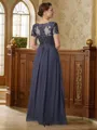 A-Line/Princess V-neck Floor-Length Chiffon Mother of the Bride Dresses With Applique
