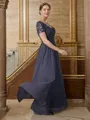 A-Line/Princess V-neck Floor-Length Chiffon Mother of the Bride Dresses With Applique