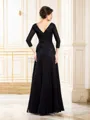 A-Line/Princess V-neck Floor-Length Satin Mother of the Bride Dresses With Beading