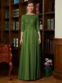 A-Line/Princess Scoop Chiffon Floor-Length Mother of the Bride Dresses With Lace