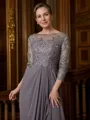 A-Line/Princess Scoop Floor-Length Chiffon Mother of the Bride Dresses With Lace