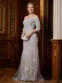 Sheath/Column Off-the-Shoulder Sweep Train Lace Applique Mother of the Bride Dresses