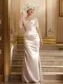 Sheath/Column Sweetheart Floor-Length Satin Mother of the Bride Dresses With Lace