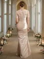 Sheath/Column Sweetheart Floor-Length Satin Mother of the Bride Dresses With Lace