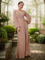 A-Line/Princess V-neck Floor-Length Chiffon Mother of the Bride Dresses With Applique