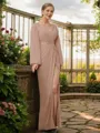 A-Line/Princess V-neck Floor-Length Chiffon Mother of the Bride Dresses With Applique