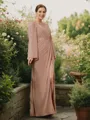 A-Line/Princess V-neck Floor-Length Chiffon Mother of the Bride Dresses With Applique