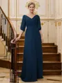 A-Line/Princess V-neck Floor-Length Chiffon Mother of the Bride Dresses With Ruffles