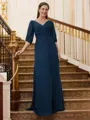 A-Line/Princess V-neck Floor-Length Chiffon Mother of the Bride Dresses With Ruffles