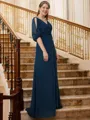A-Line/Princess V-neck Floor-Length Chiffon Mother of the Bride Dresses With Ruffles