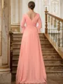 A-Line/Princess V-neck Sweep Train Chiffon Mother of the Bride Dresses With Ruffles
