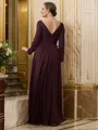 A-Line/Princess V-neck Floor-Length Chiffon Mother of the Bride Dresses With Ruffles