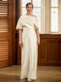 Sheath/Column Off-the-Shoulder Floor-Length Charmeuse Mother of the Bride Dresses With Ruffles