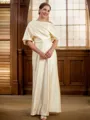 Sheath/Column Off-the-Shoulder Floor-Length Charmeuse Mother of the Bride Dresses With Ruffles