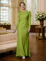 Sheath/Column Scoop Floor-Length Jersey Mother of the Bride Dresses With Ruffles