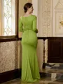 Sheath/Column Scoop Floor-Length Jersey Mother of the Bride Dresses With Ruffles