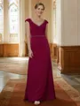 Sheath/Column V-neck Floor-Length Stretch Crepe Mother of the Bride Dresses With Beading
