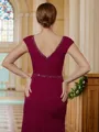 Sheath/Column V-neck Floor-Length Stretch Crepe Mother of the Bride Dresses With Beading
