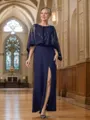 Sheath/Column Scoop Floor-Length Stretch Crepe Mother of the Bride Dresses