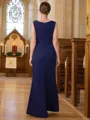 Sheath/Column Scoop Floor-Length Stretch Crepe Mother of the Bride Dresses