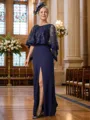 Sheath/Column Scoop Floor-Length Stretch Crepe Mother of the Bride Dresses