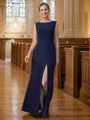 Sheath/Column Scoop Floor-Length Stretch Crepe Mother of the Bride Dresses