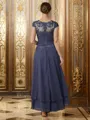 A-Line/Princess Scoop Asymmetrical Chiffon Mother of the Bride Dresses With Applique