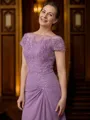 Sheath/Column Scoop Tea-Length Chiffon Mother of the Bride Dresses With Applique