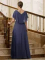 A-Line/Princess V-neck Asymmetrical Chiffon Mother of the Bride Dresses With Beading