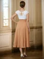 A-Line/Princess V-neck Tea-Length Chiffon Mother of the Bride Dresses With Lace