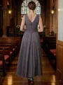A-Line/Princess V-neck Ankle-Length Chiffon Mother of the Bride Dresses With Applique