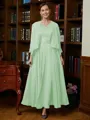 A-Line/Princess V-neck Ankle-Length Chiffon Mother of the Bride Dresses With Applique