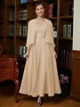 A-Line/Princess V-neck Ankle-Length Chiffon Mother of the Bride Dresses With Applique