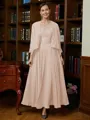 A-Line/Princess V-neck Ankle-Length Chiffon Mother of the Bride Dresses With Applique