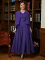 A-Line/Princess V-neck Ankle-Length Chiffon Mother of the Bride Dresses With Applique