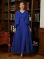 A-Line/Princess V-neck Ankle-Length Chiffon Mother of the Bride Dresses With Applique
