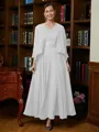 A-Line/Princess V-neck Ankle-Length Chiffon Mother of the Bride Dresses With Applique