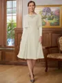 A-Line/Princess Scoop Knee-Length Chiffon Mother of the Bride Dresses With Lace