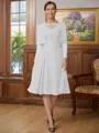 A-Line/Princess Scoop Knee-Length Chiffon Mother of the Bride Dresses With Lace