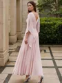 A-Line/Princess Scoop Ankle-Length Chiffon Mother of the Bride Dresses With Lace Applique