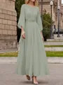 A-Line/Princess Scoop Ankle-Length Chiffon Mother of the Bride Dresses With Lace Applique