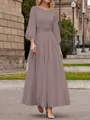 A-Line/Princess Scoop Ankle-Length Chiffon Mother of the Bride Dresses With Lace Applique
