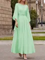 A-Line/Princess Scoop Ankle-Length Chiffon Mother of the Bride Dresses With Lace Applique