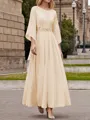 A-Line/Princess Scoop Ankle-Length Chiffon Mother of the Bride Dresses With Lace Applique