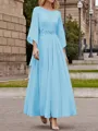 A-Line/Princess Scoop Ankle-Length Chiffon Mother of the Bride Dresses With Lace Applique