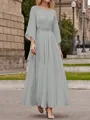 A-Line/Princess Scoop Ankle-Length Chiffon Mother of the Bride Dresses With Lace Applique